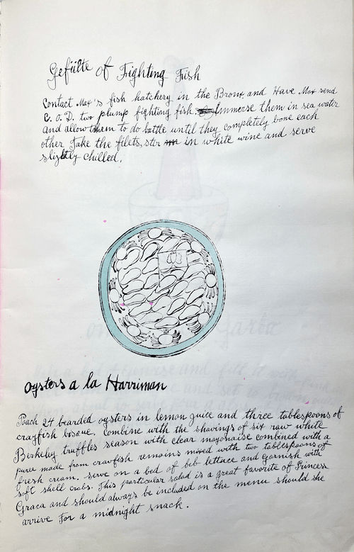 Andy Warhol, Gefulte Of Fighting Fish and Oysters A La Harriman F.S. IV 132A, from Wild Raspberries, 1959