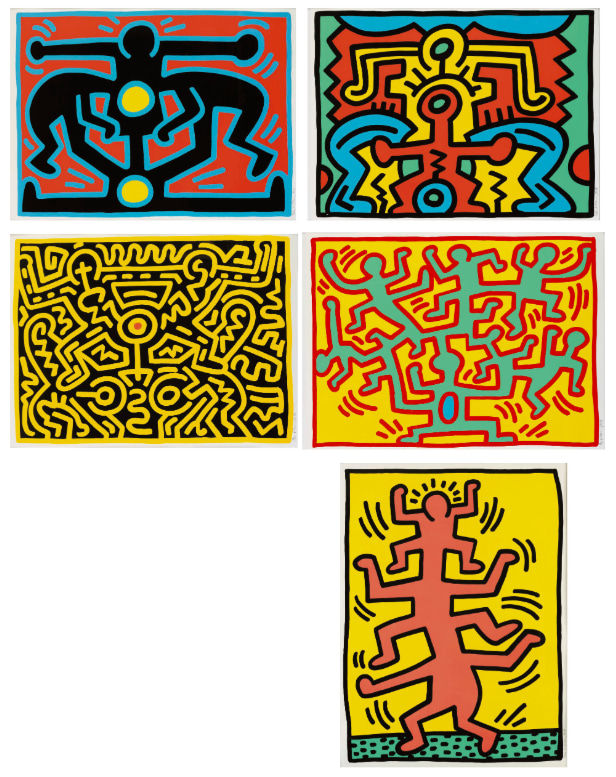 Keith Haring, Growing 1-5 (Littmann PP. 88 -91), 1988