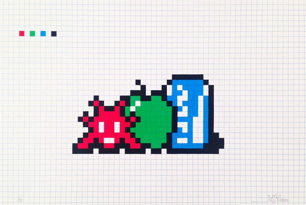 Invader, Still Life with Pocari Can, 2017