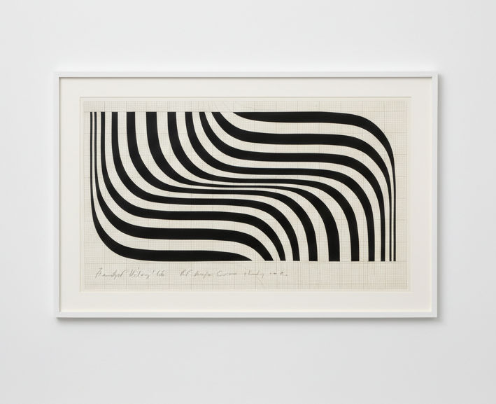 Bridget Riley, bridget riley Right Angle Curves Study No.4, 1966