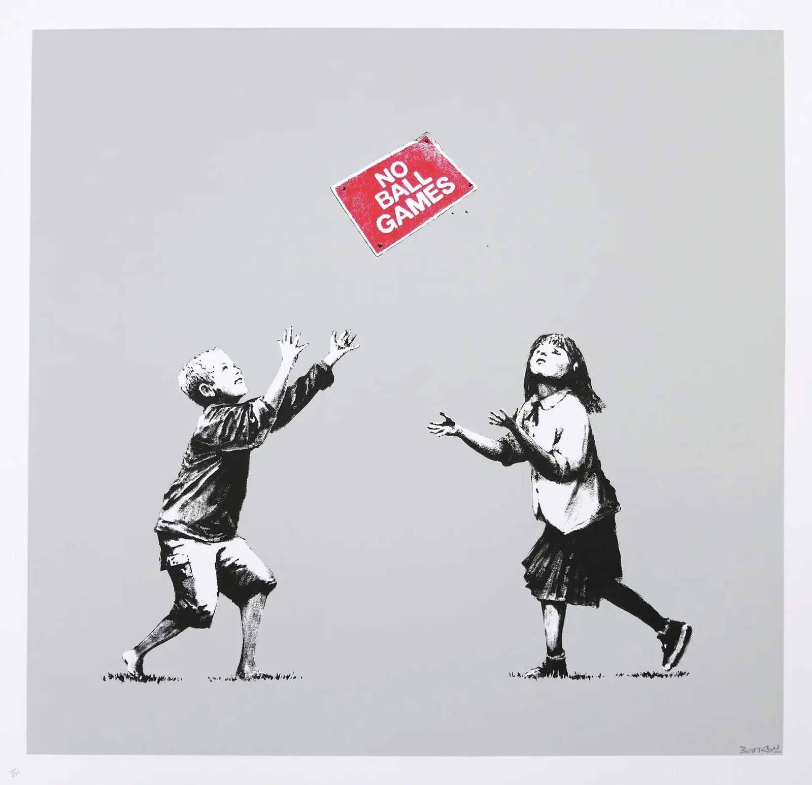 Banksy, No Ball Games Grey, 2009
