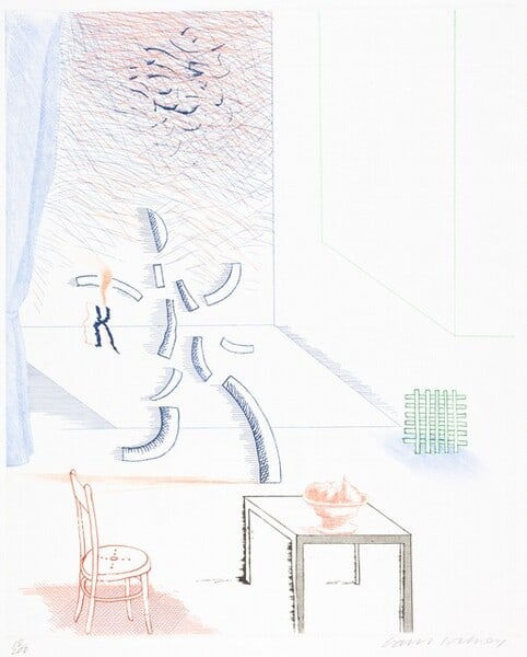 David Hockney, Tick It Tock It Turn It True, 1976-77