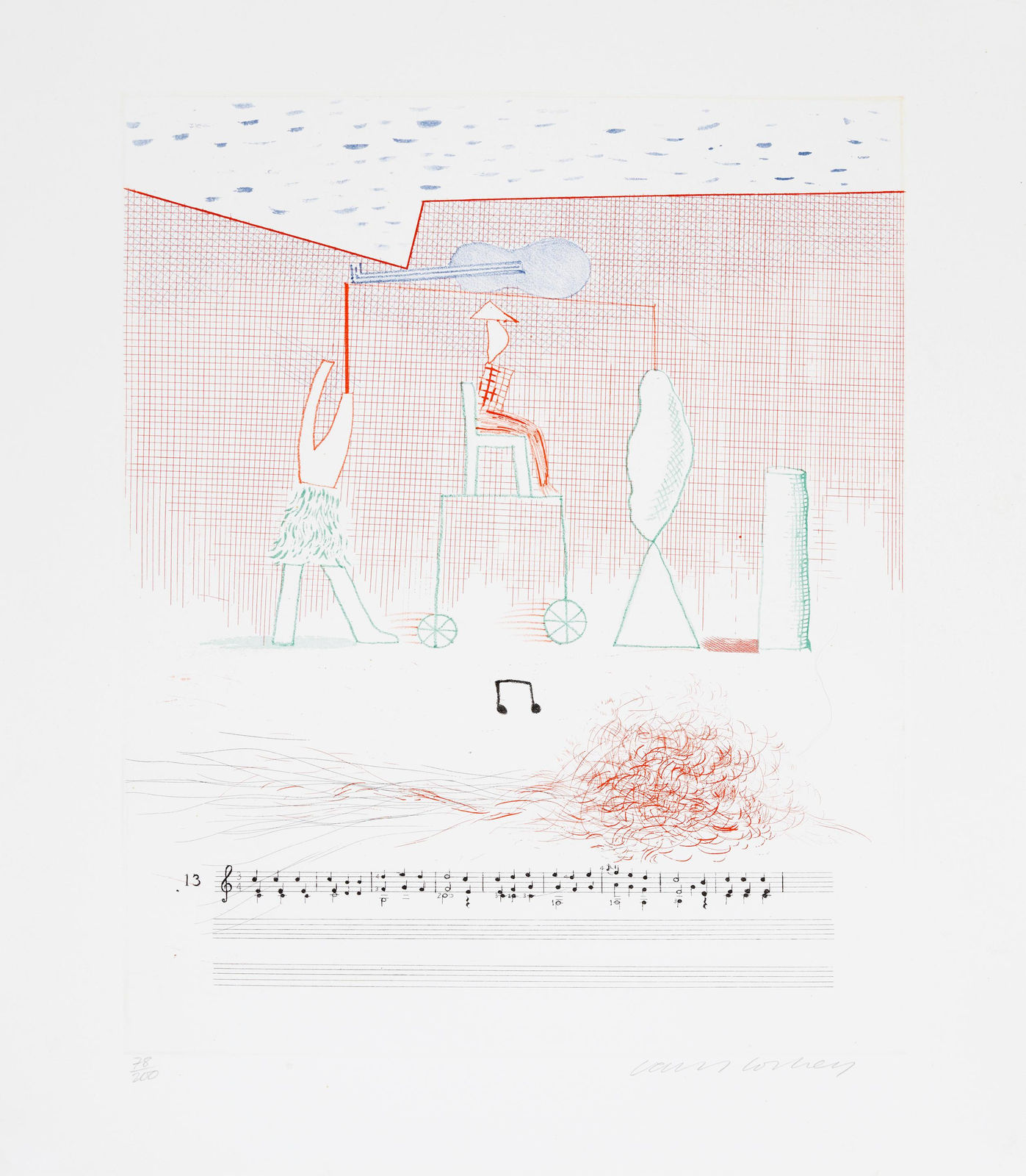 David Hockney, Parade, 1976-77