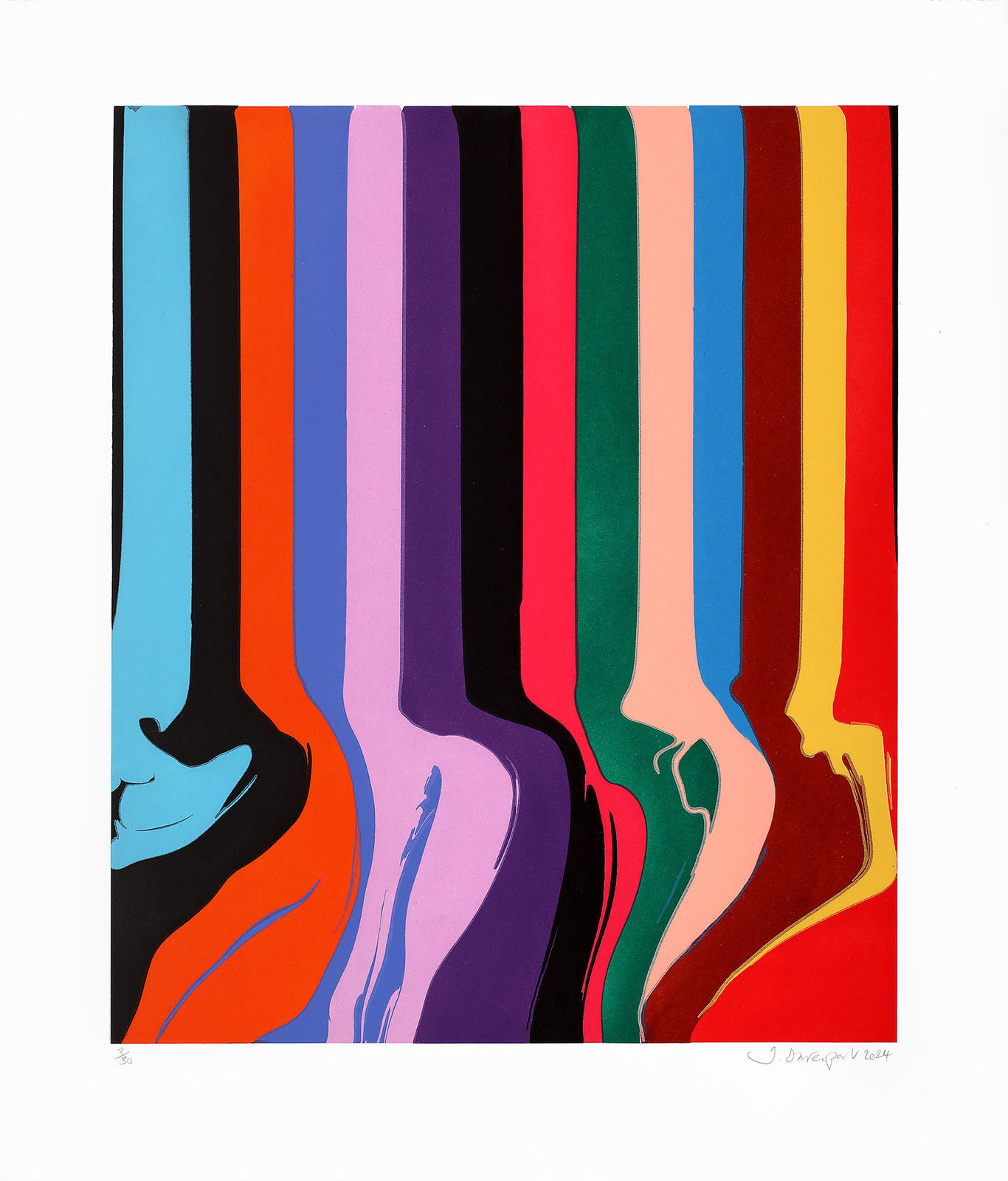Ian Davenport, De-da-de (Black), 2024