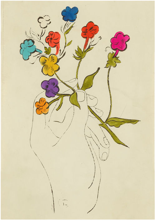 Andy Warhol, A Hand and Flowers F.S. IV 125, ca . 1957