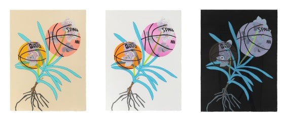 Jonas Wood, Double Basketball Orchid 2 (set of three), 2020