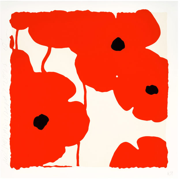 Donald Sultan, Red Poppies, Sept 7, 2022