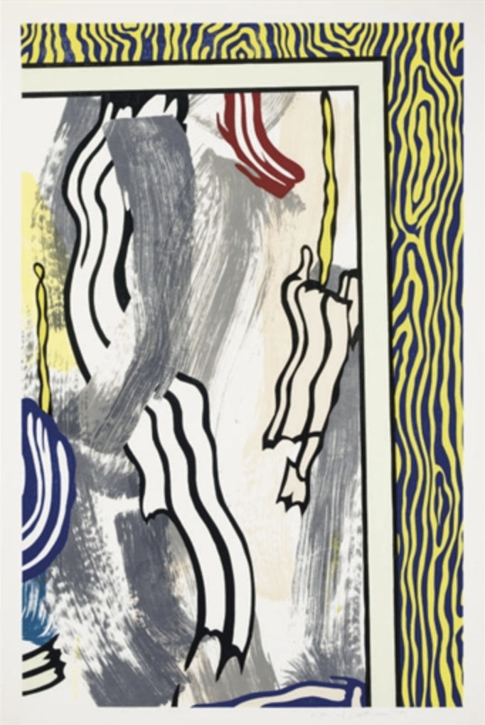 Roy Lichtenstein, Painting On Blue and Yellow Wall (C. 208) , 1984