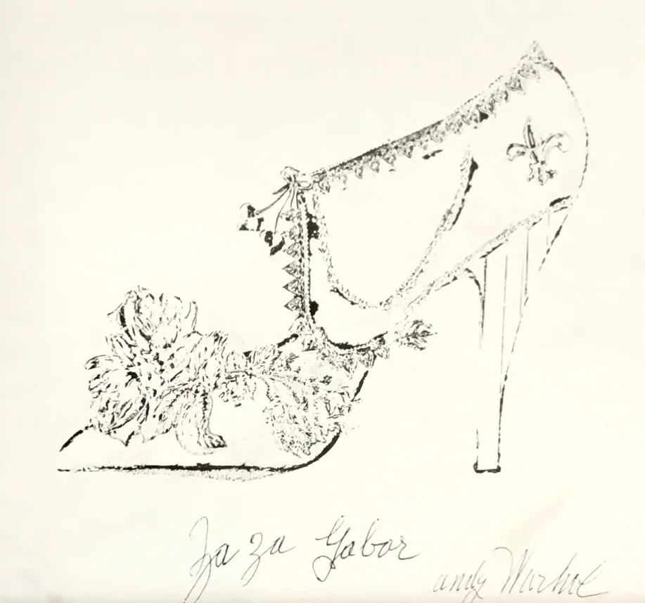 Andy Warhol, F.S. IV 76A, Zsa Zsa Gabor Shoe, From A La Recherche Du Shoe Perdu, ca . 1955