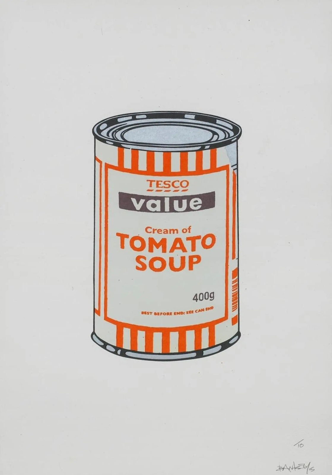 Banksy, Soup Can (Mint, Orange, Brown) (Signed) , 2005