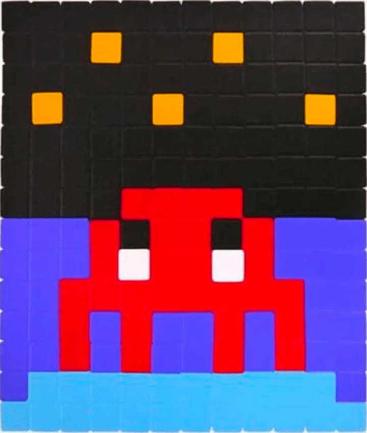 Invader, Space One (Red), 2013