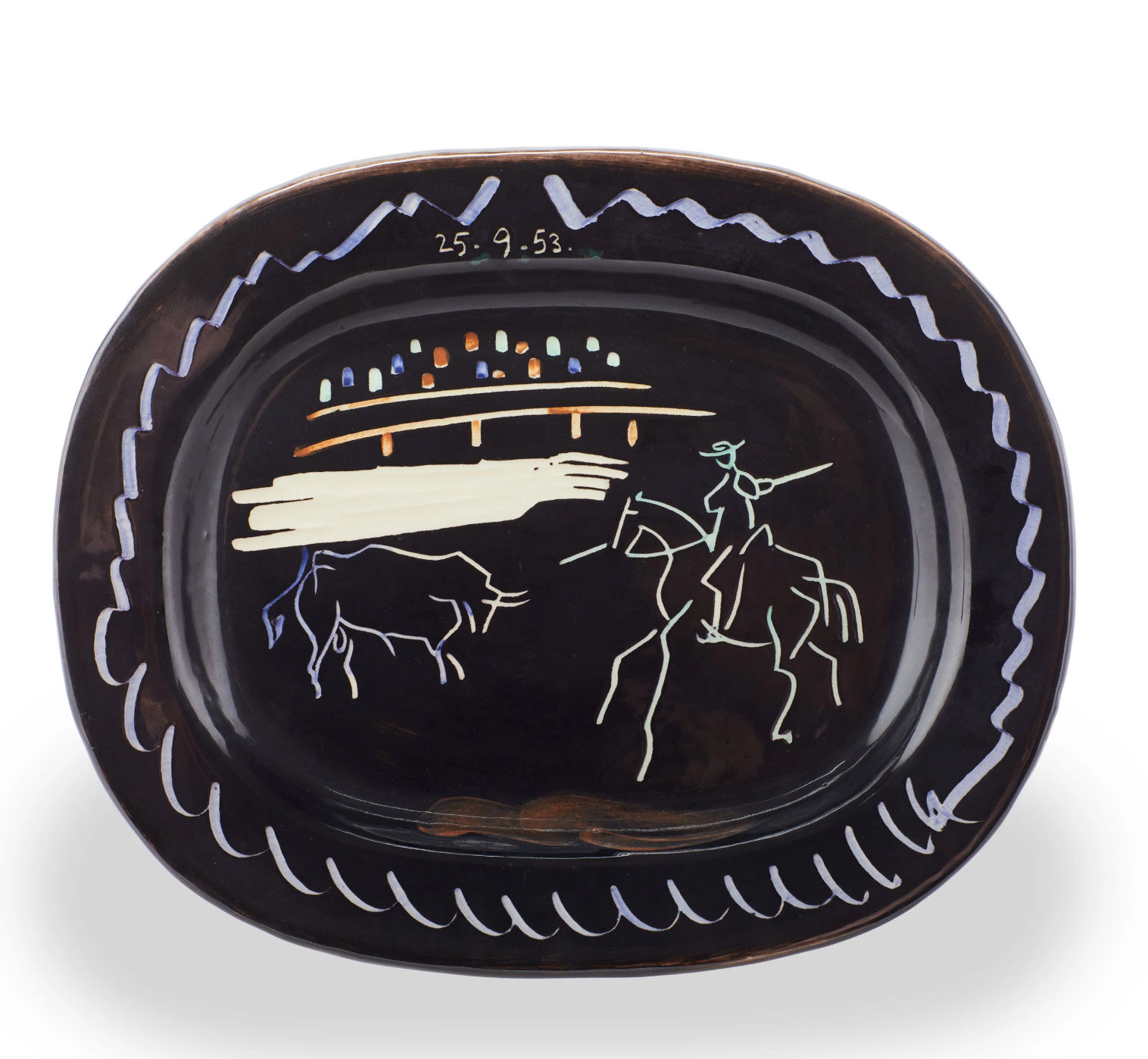 Pablo Picasso, Corrida sur fond noir, 1953