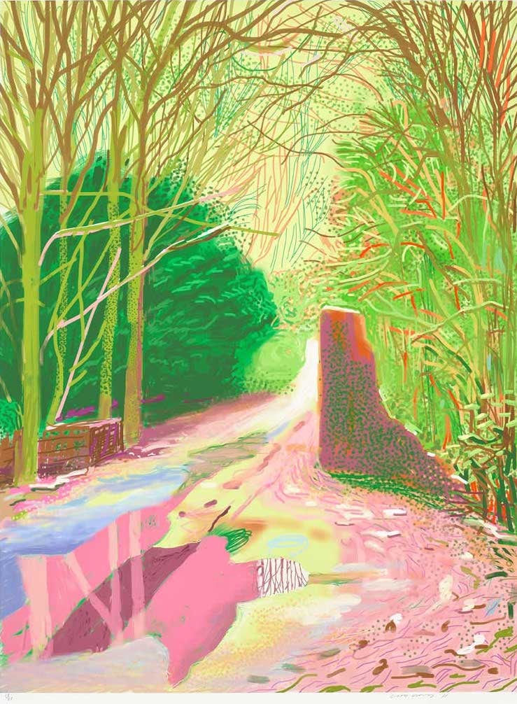 David Hockney, January 2nd, The Arrival of Spring in Woldgate, East Yorkshire, 2011