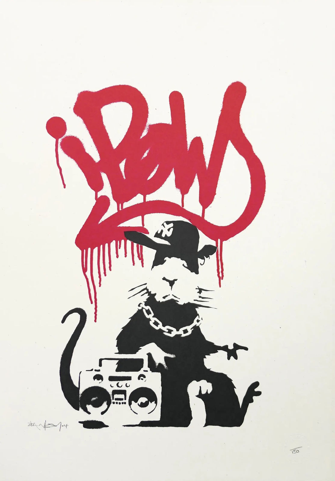Banksy, Gangsta Rat (Signed) , 2004