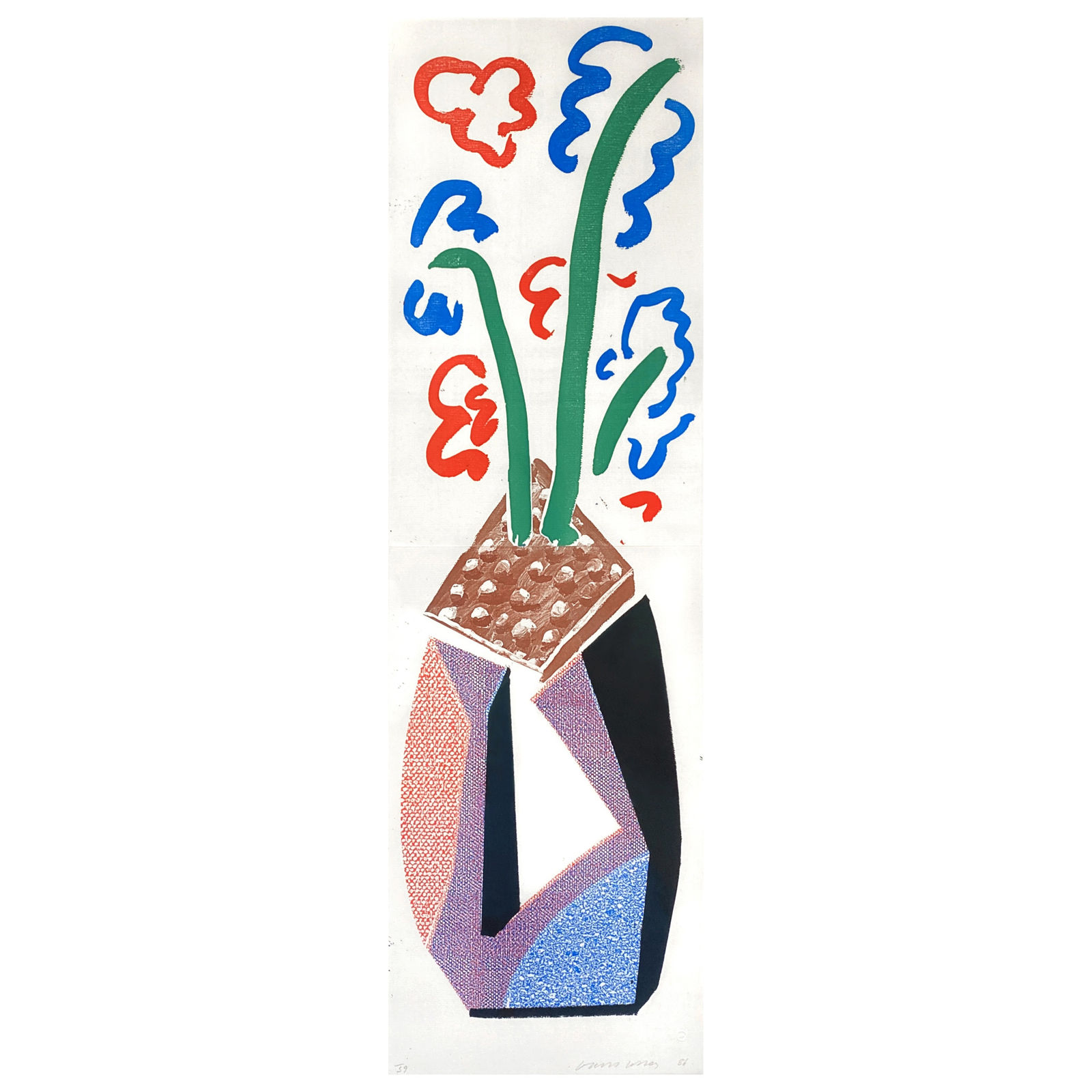 David Hockney, Red, Blue and Green Flowers, 1986