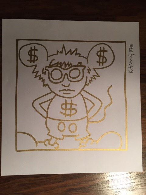 Keith Haring, Andy Mouse (drawing), 1989