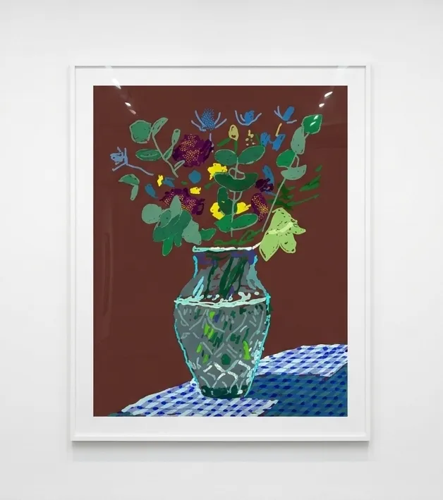 David Hockney, 25th of March, 2021, Flowers on the Table Edge, 2021