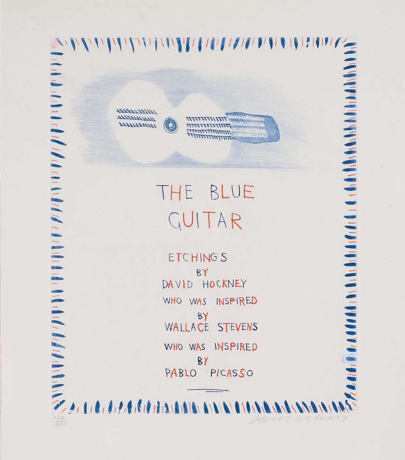 David Hockney, The Blue Guitar, Frontispiece , 1976-77