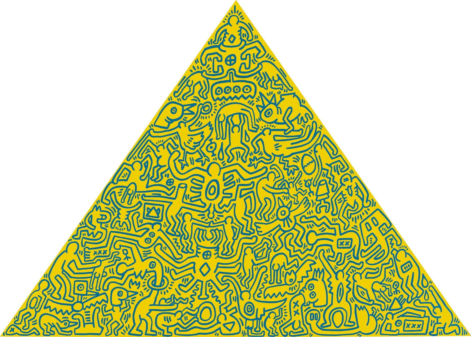 Keith Haring, Pyramid Yellow, 1989
