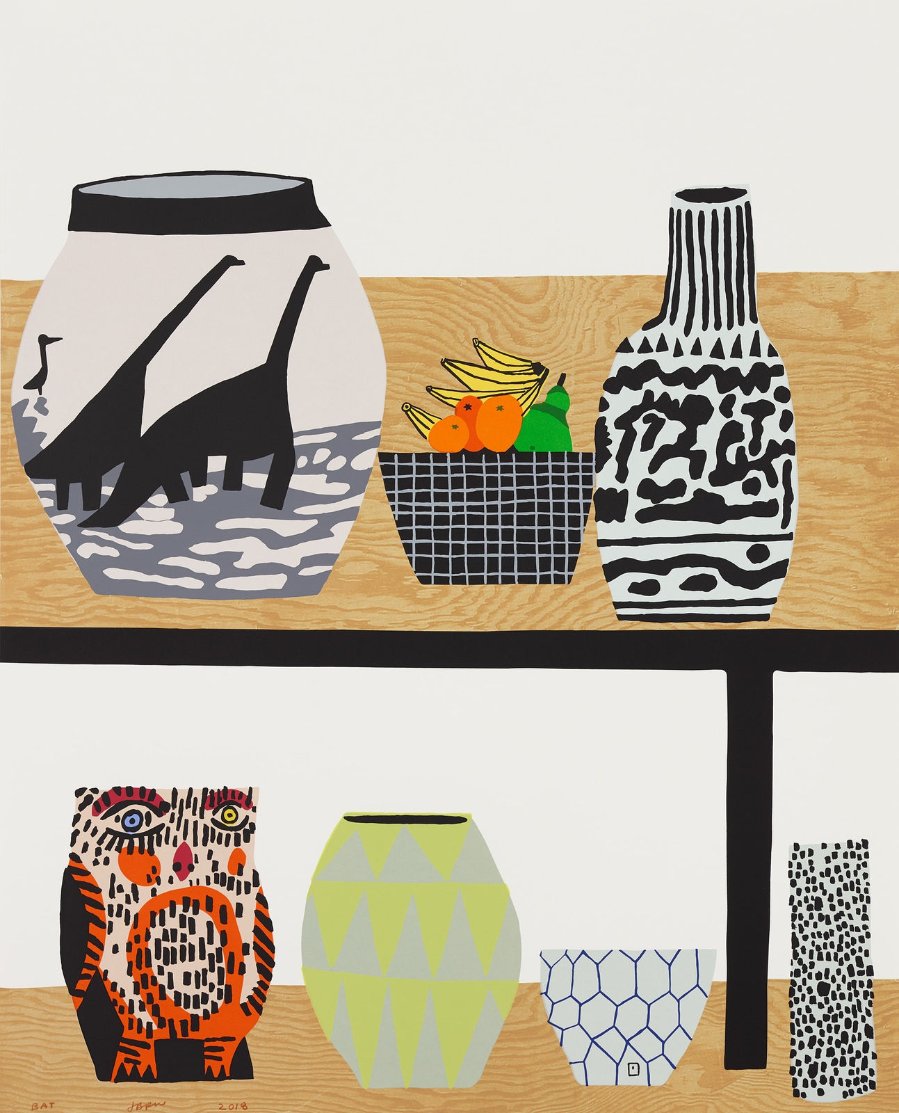 Jonas Wood, Shelf Still Life, 2018