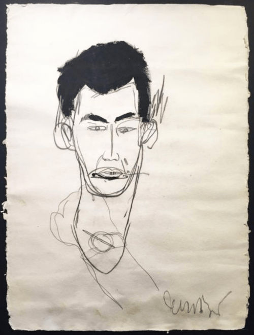 Jean-Michel Basquiat and Andy Warhol, Untitled (Agusto Bugarin with Swatch Watch), 1984