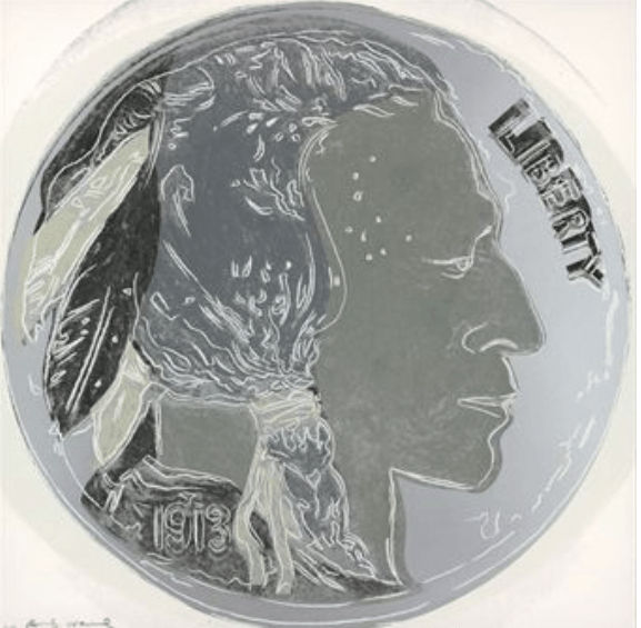 Andy Warhol, Indian Head Nickel F.S.II 385, from Cowboys and Indians , 1986