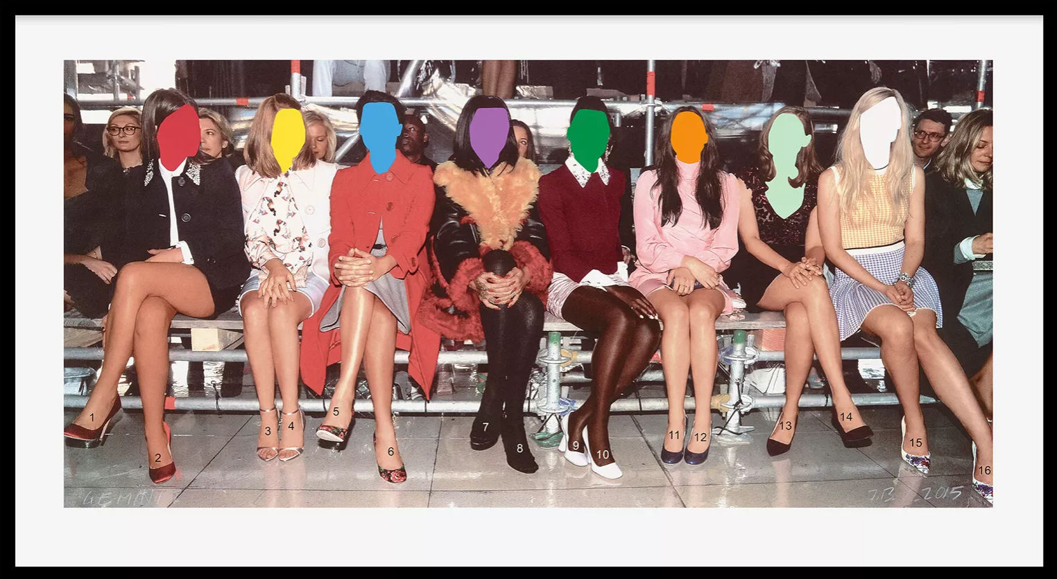 John Baldessari, Front Row: Numbered Legs, 2015