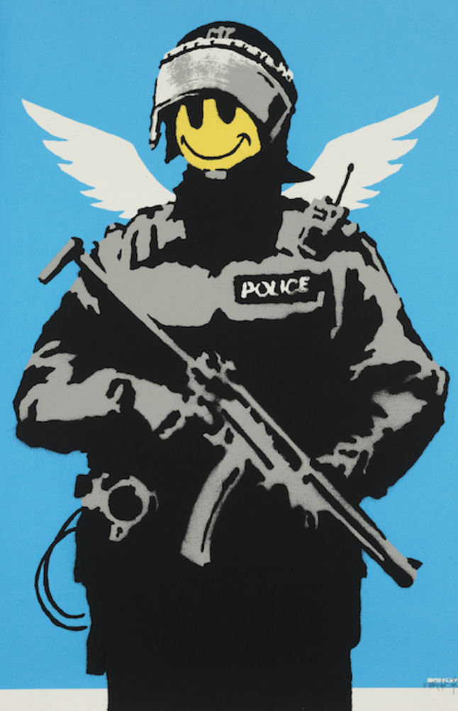 Banksy, Flying Copper (Signed), 2003
