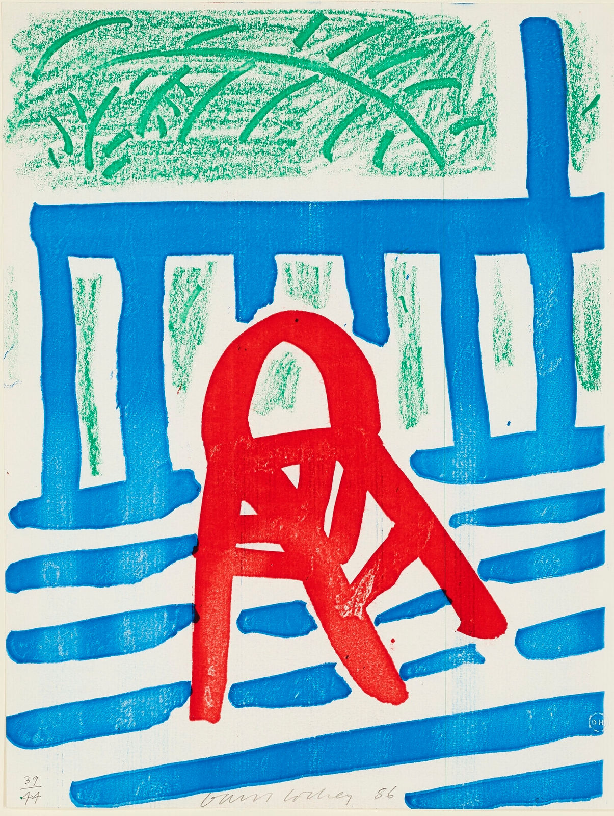 David Hockney, The Red Chair, 1986