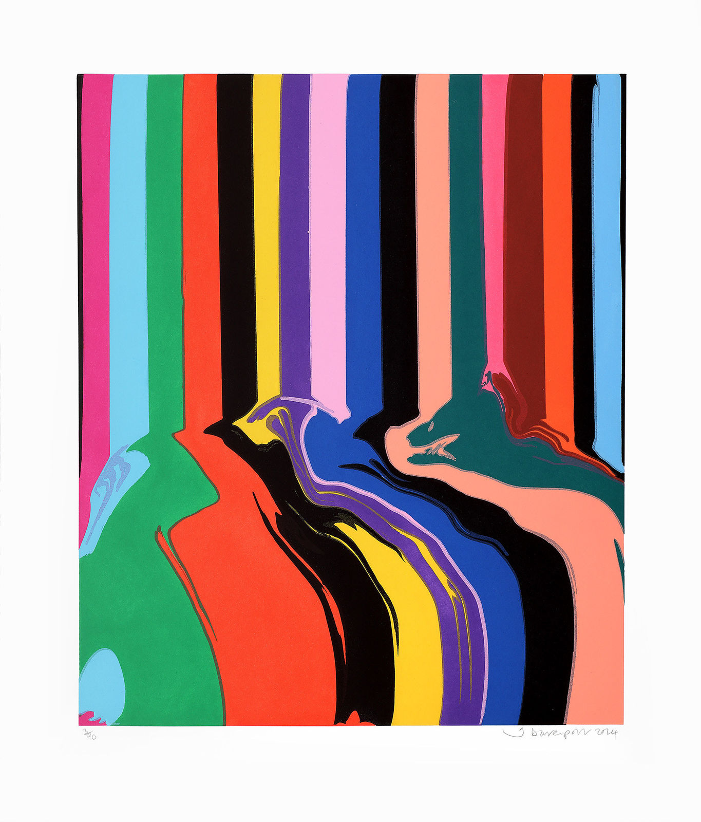 Ian Davenport, Tra-la-la (Black), 2024