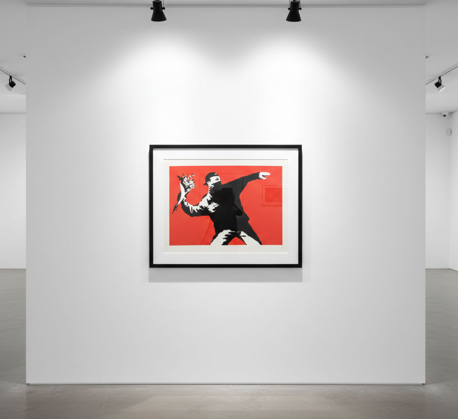 Banksy, Love is in the Air, Flower Thrower Unsigned, 2003