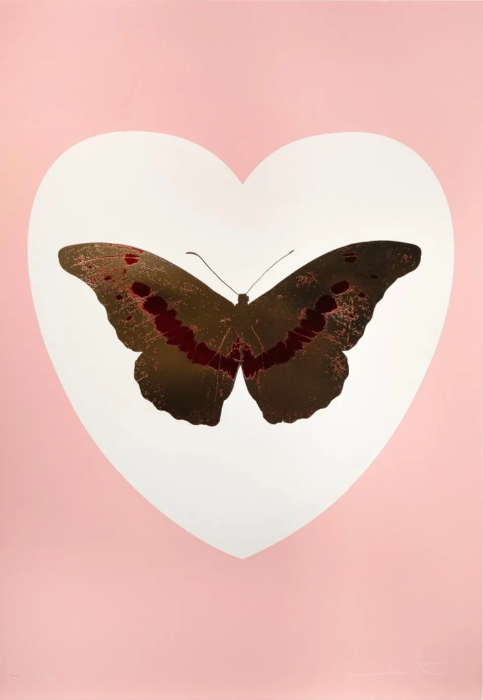 Damien Hirst, I Love You (Pink and Gold), 2015