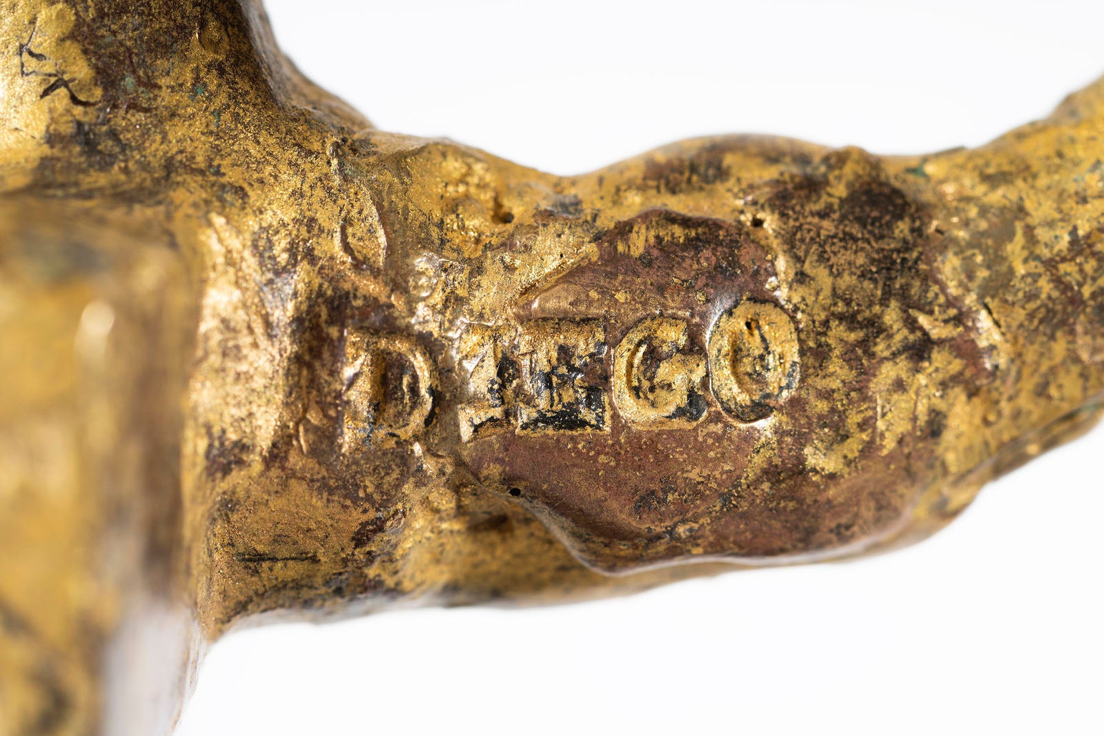 DIEGO GIACOMETTI: Poignée De Porte Au Grand Duc, Bronze à patine dorée