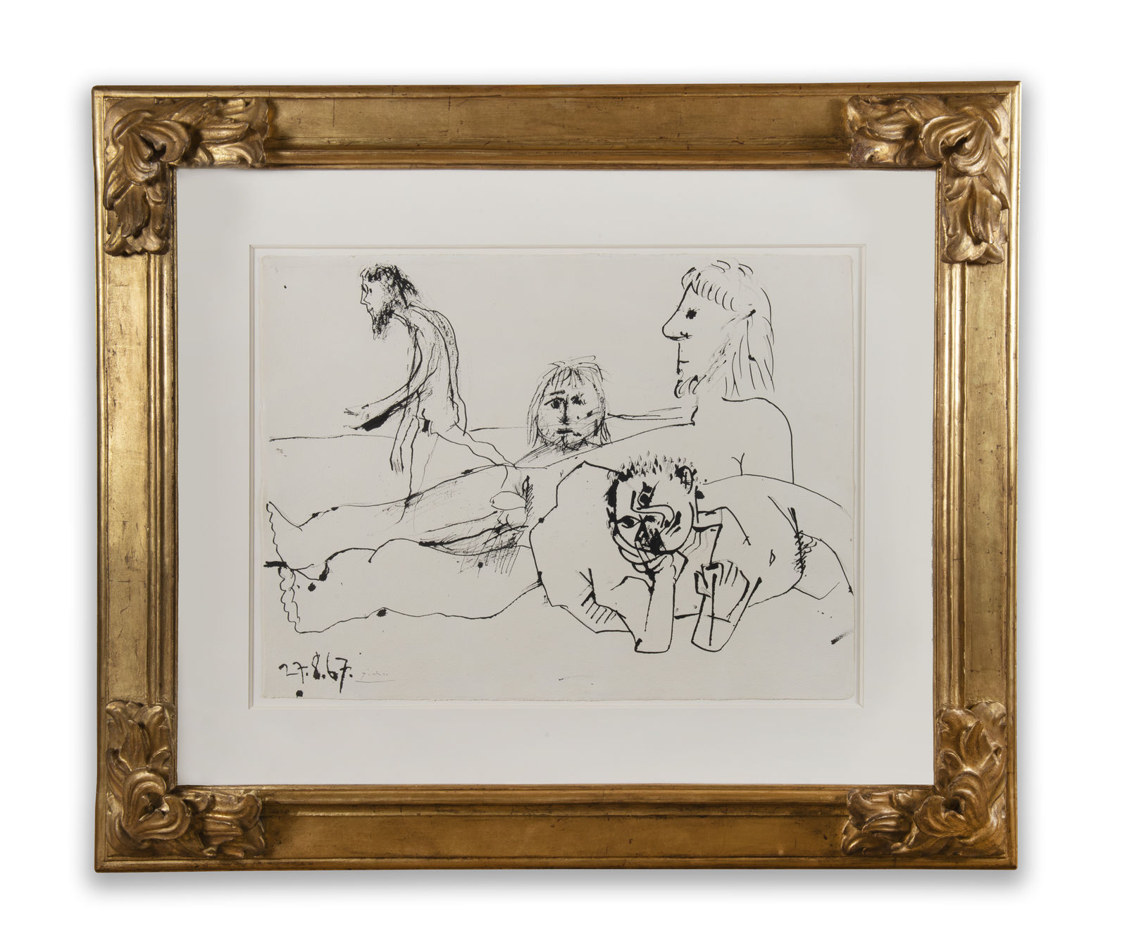 PABLO PICASSO, Sur la Plage, Personnages Nus, 1967