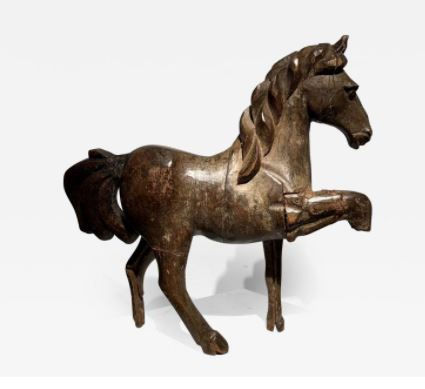 Antiques, 18th Century English Carving of a Horse, ca, 1750