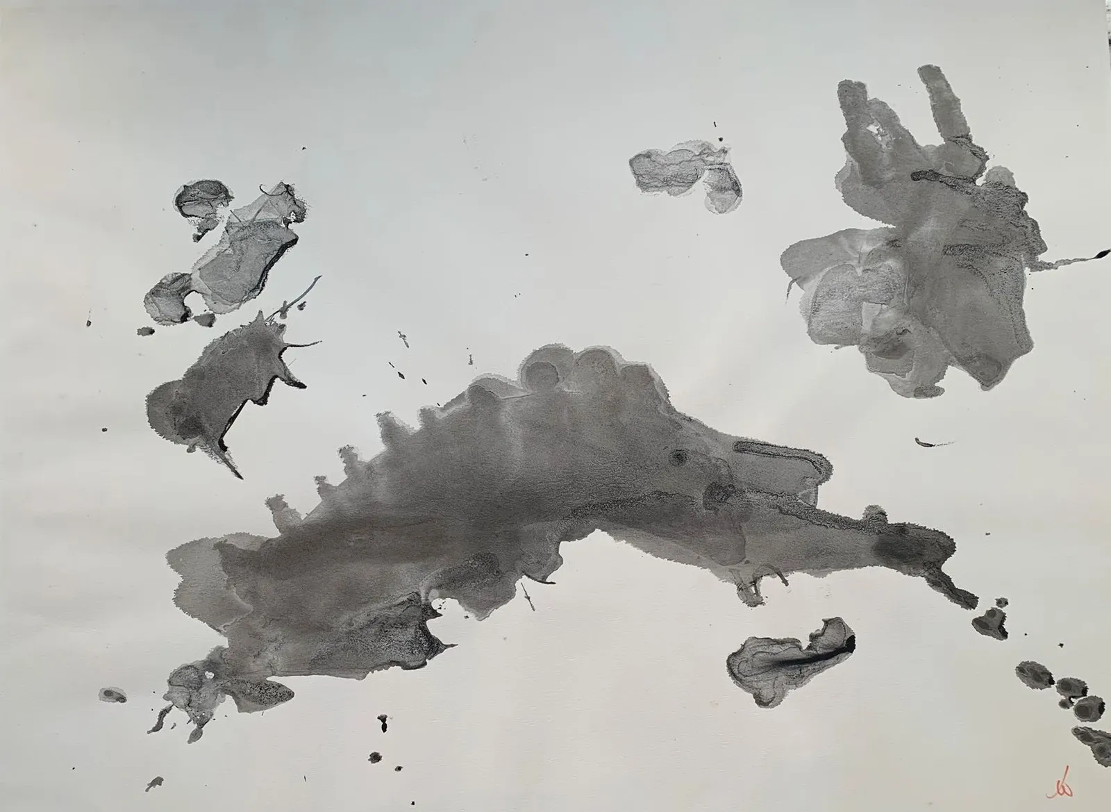 William Johnstone, Untitled Ink brush drawing, c.1970