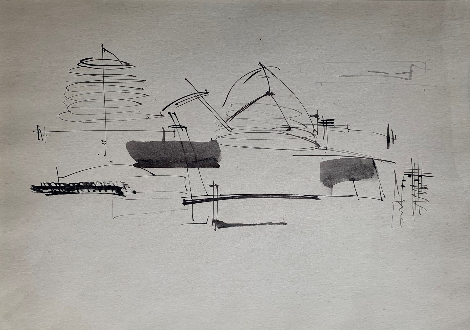 William Johnstone, Untitled Ink brush drawing, c.1970