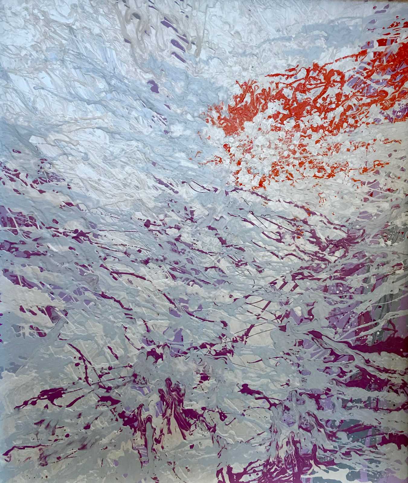 Leah Durner, silverbluesilvervioletorange pour, 2017