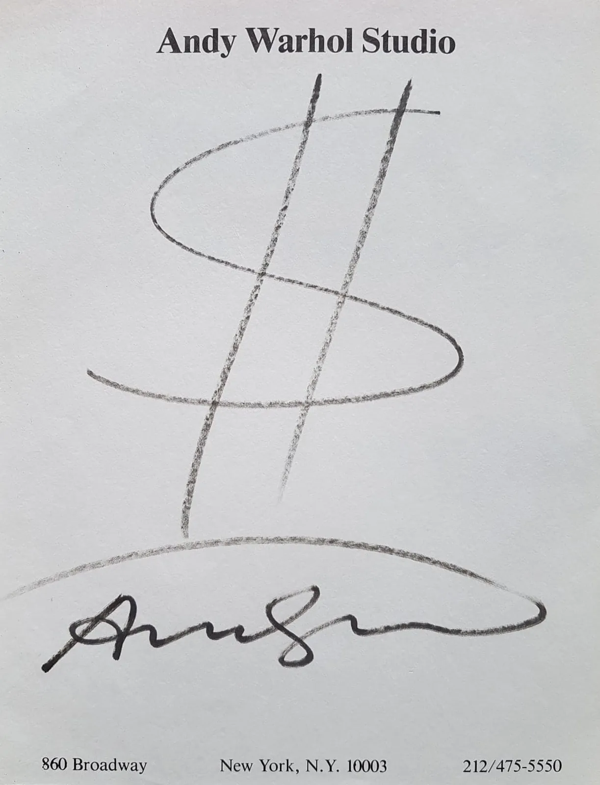 Andy Warhol, Dollar Bill Drawing, c1974-1984