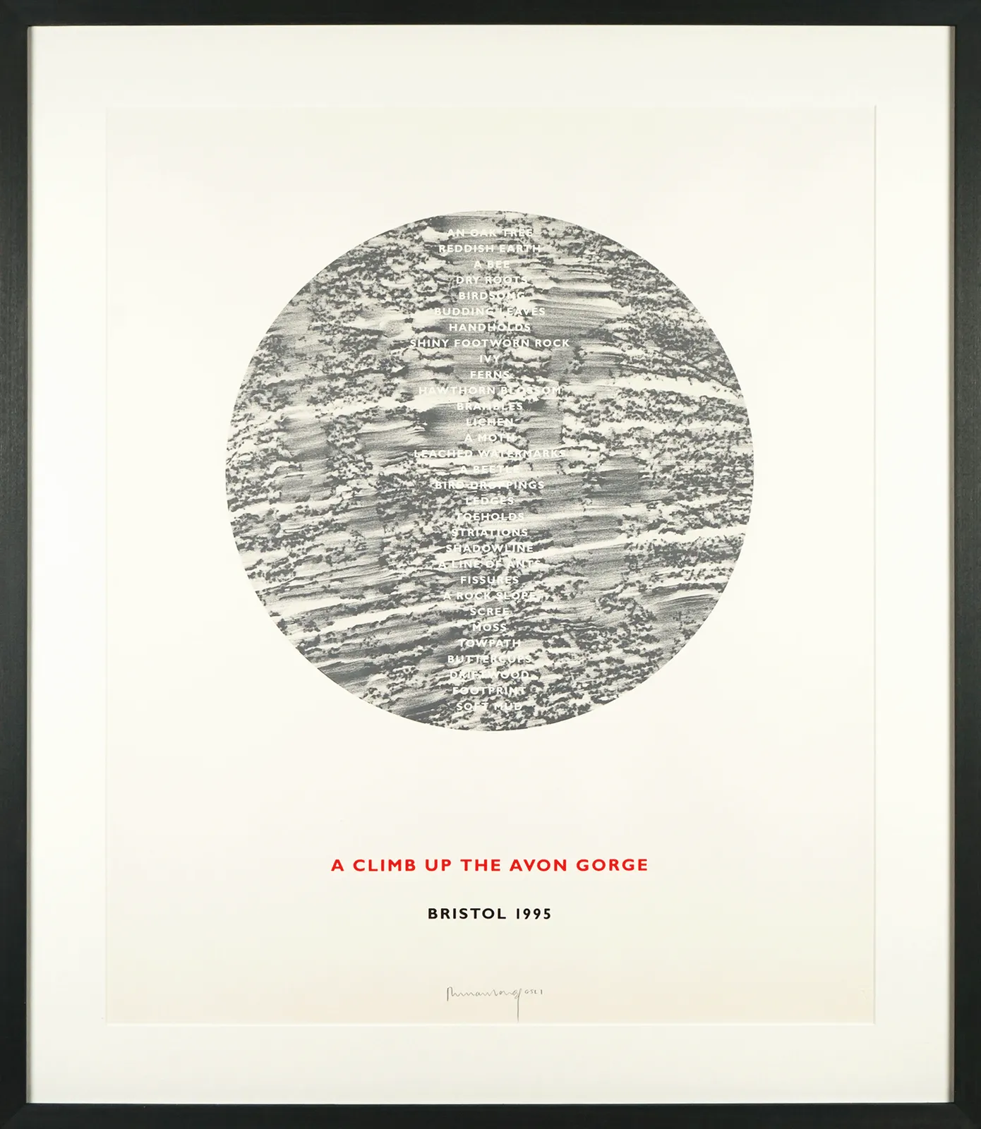 Richard Long, A Climb up the Avon Gorge, Bristol, 1995