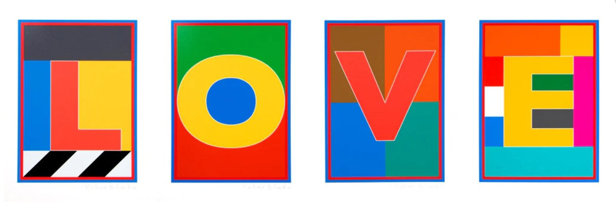 Peter Blake, The Dazzle Alphabet Letters: LOVE, 2017