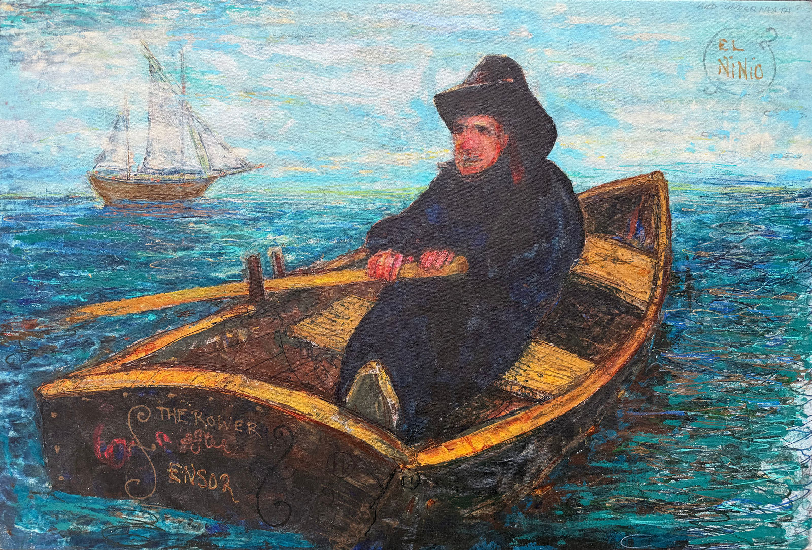 William T. Wiley, The Rower, after Ensor (El Nino), 1995