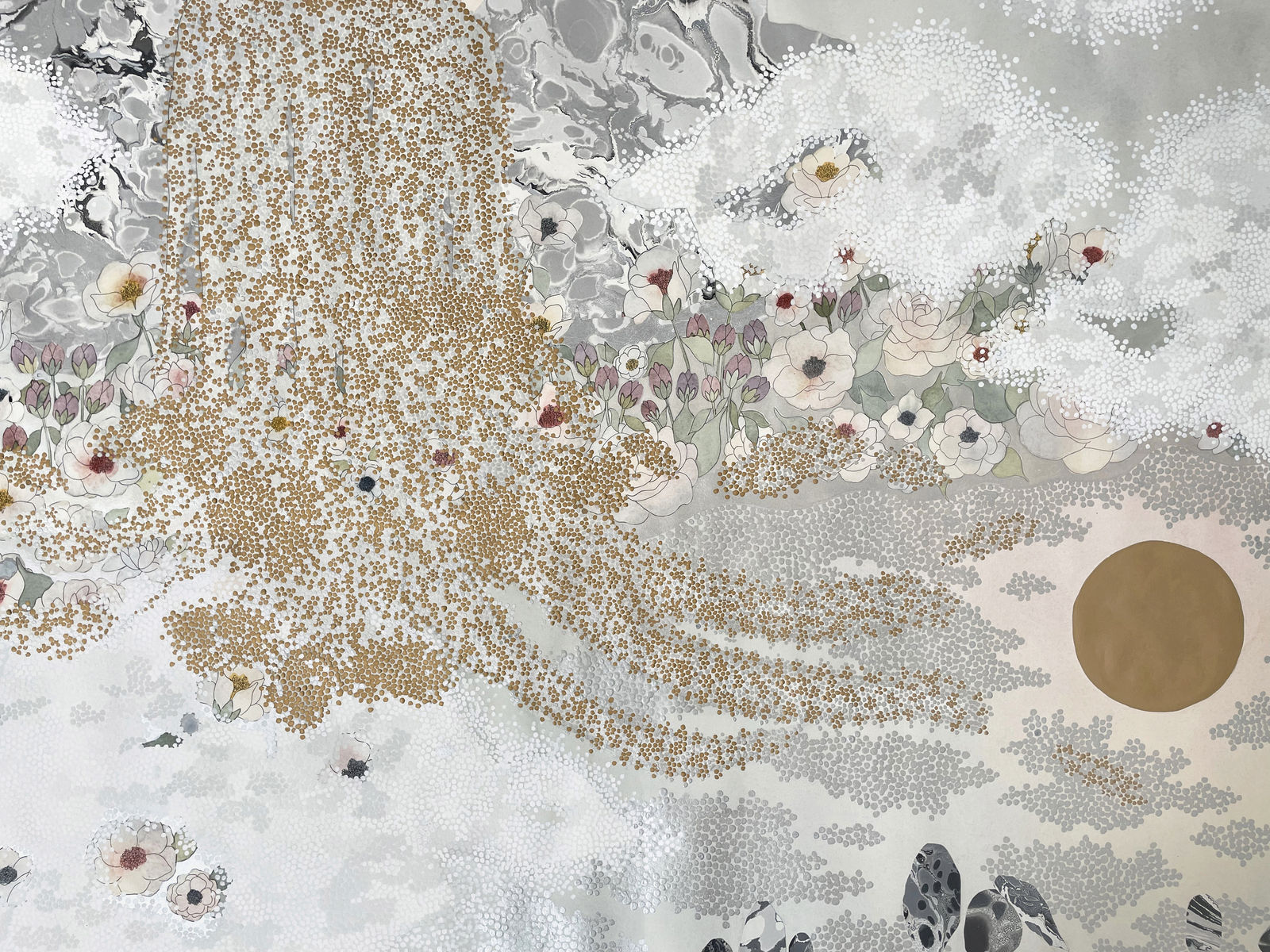 Close up of the bottom of the waterfall and the lake in you gave me the moon