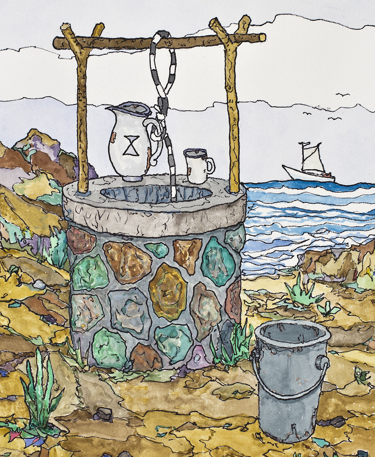 William T. Wiley, Wishing the Well, Well, 2015