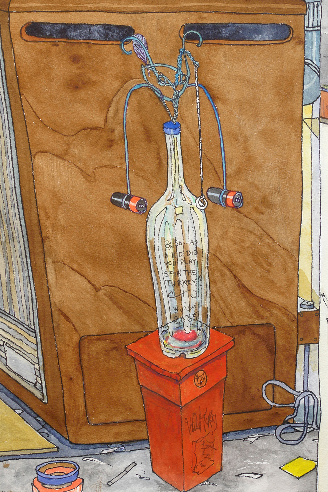 William T. Wiley, Wild Turkey and the Bridge Defiant, 2005