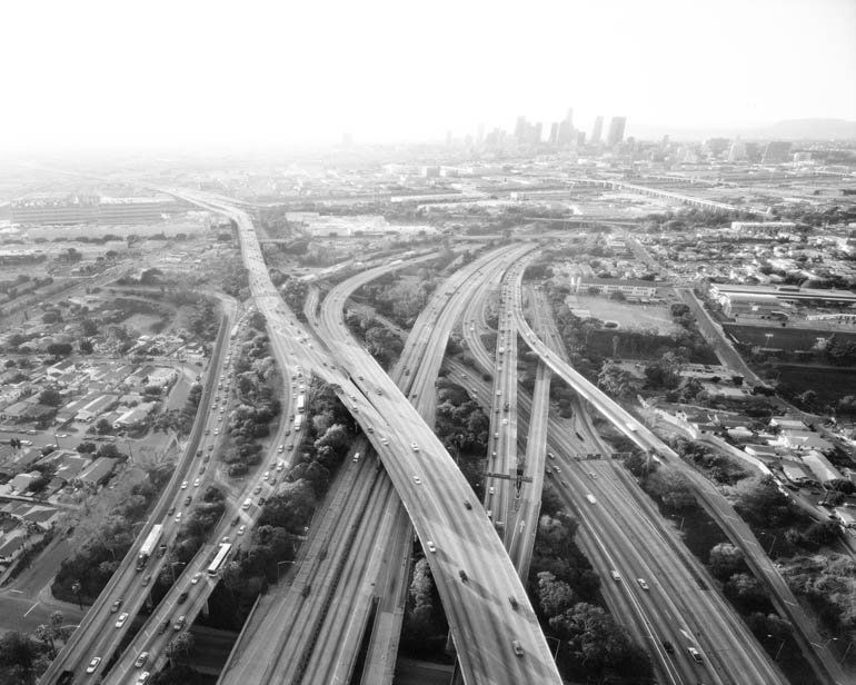 Michael Light, Los Angeles 02.12.04: #12 Highways 5, 10, 60 and 101 Looking West, LA River and Downtown Beyond, 2004