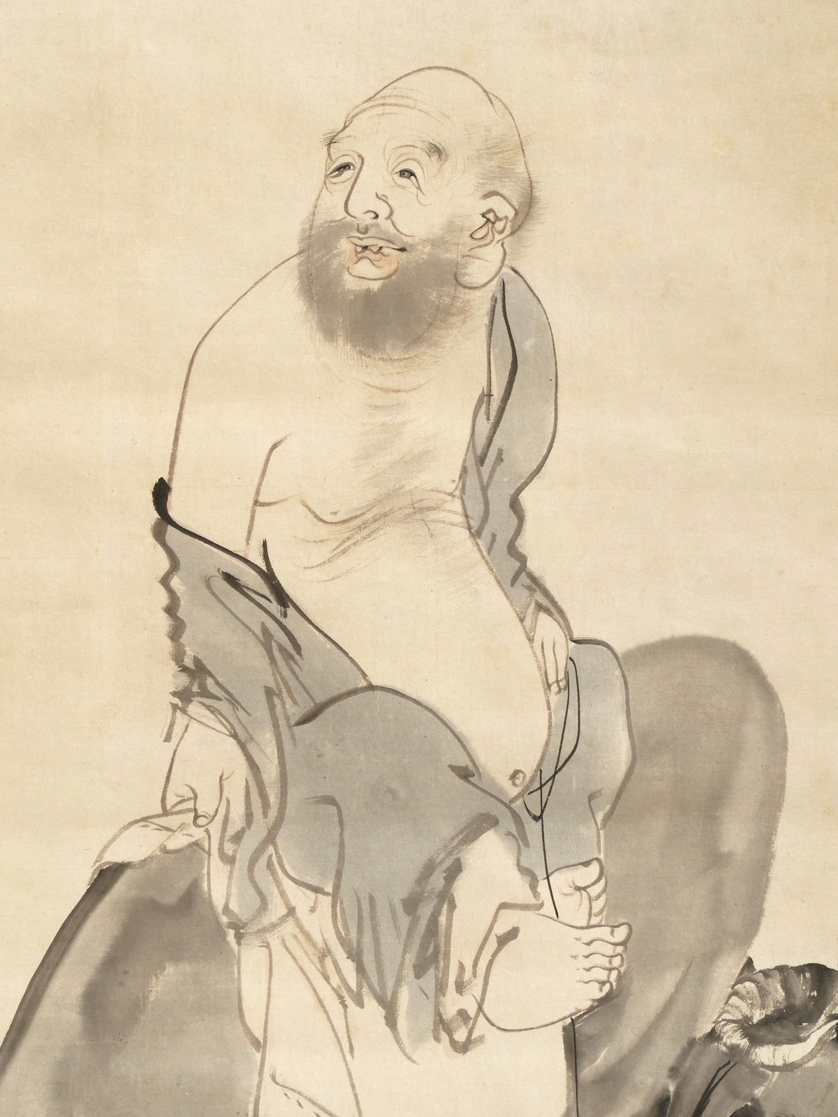 Rosetsu Nagasawa (1754-1799), Painting of Hotei on Ox, Edo (1603-1868)