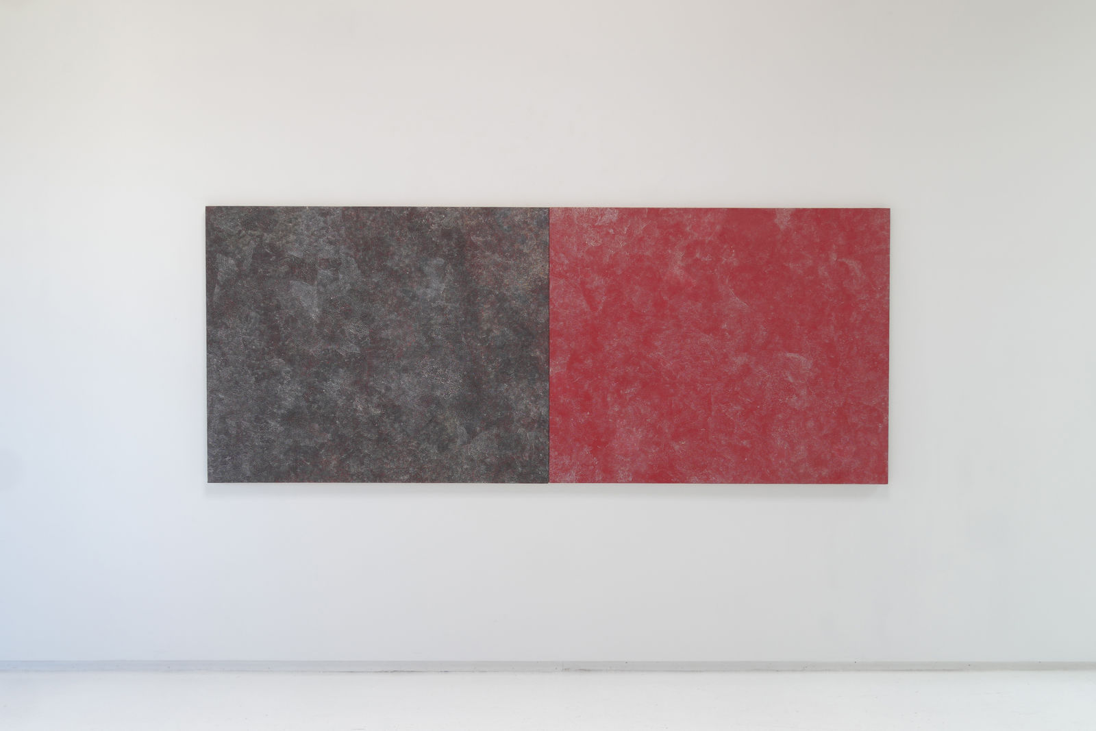 Horizontal installation view of Bush Plum - diptych.