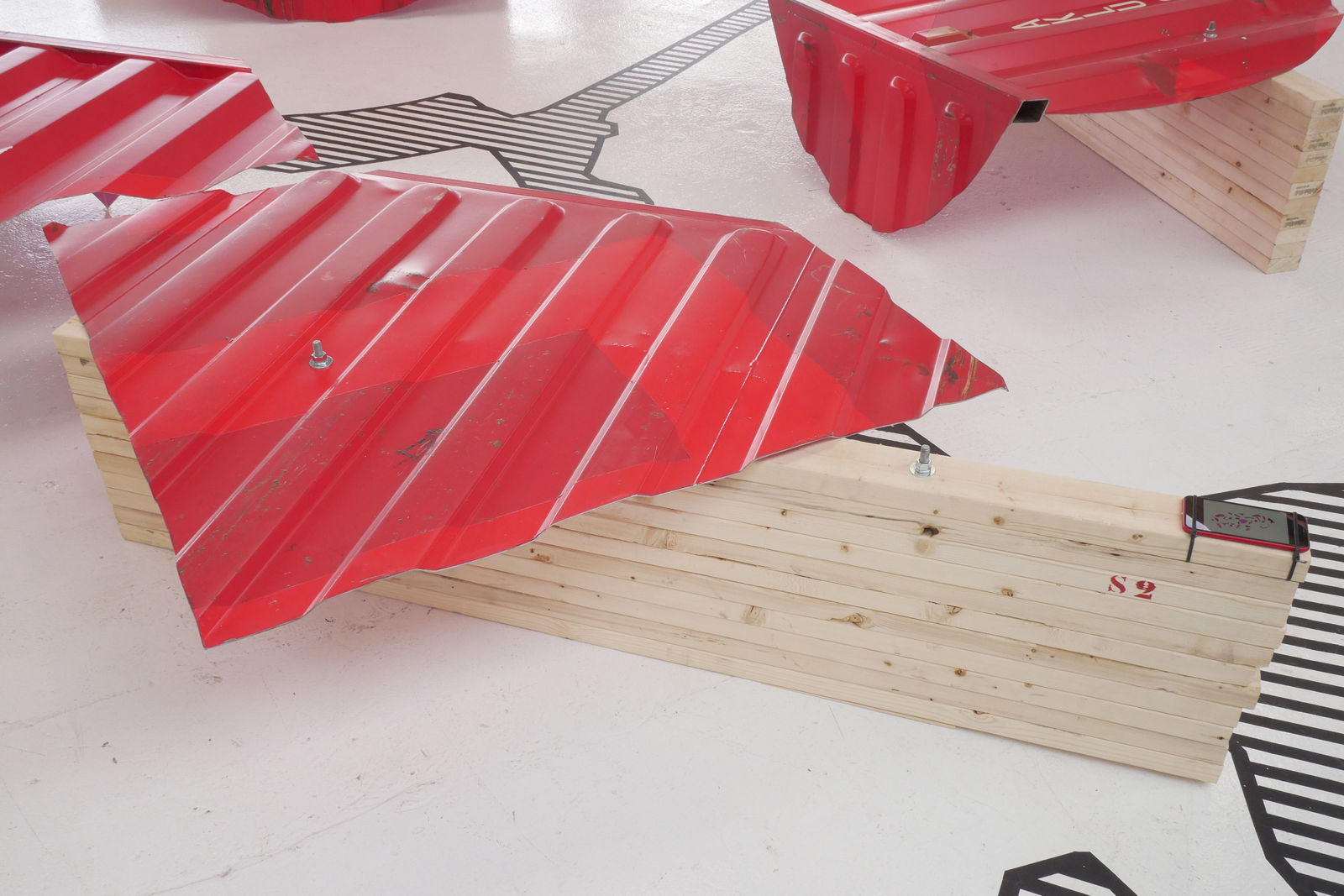 LOT-EK, #2 3D Square Top+Side Table, 2023