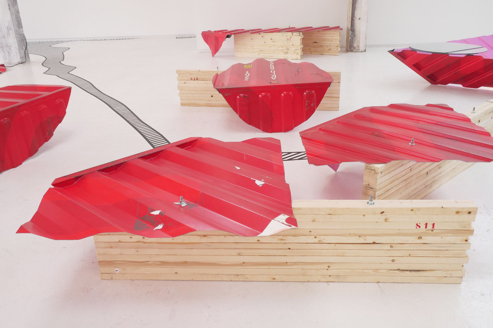 LOT-EK, #11 3D Square Side+Top Table/Bench, 2023